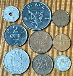 Netherland, Luxemburg  & Norway Coins  -Franc - 5 Ore -