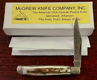 McGrew Knife Company, INC Little Hillbilly Stag Pocket Knife With Original Box