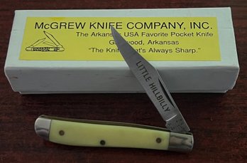 McGrew Knife Company, INC Little Hillbilly Yellow Pocket Knife With Original Box