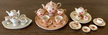 Hand Made MaruyAnna Occupied Japan Mini Tea Set With Tray, Pico Mini Set, And Mini Floral Set