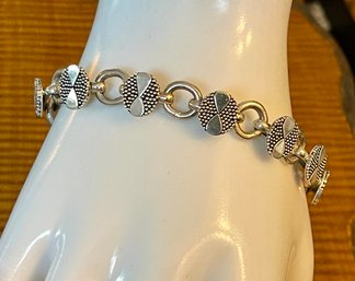 Sterling Silver Round Link 7.75' Bracelet - Handmade - Total Weight 27.1 Grams