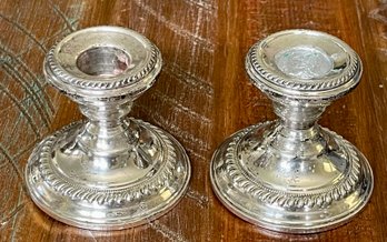 Vintage NS Silver CO Sterling Silver Weighted Candle Holders - 230 Grams