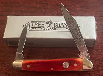 Boker Tree Brand Classic Pocket Knife Red Wood Handle Solingen Germany 240 SS With Original Box