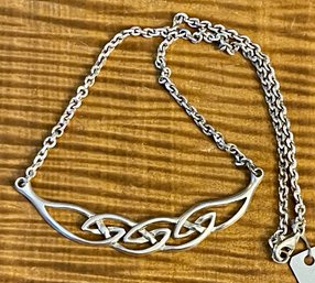 Sterling Silver Celtic Love Knot 17' Necklace - Handmade - Total Weight - 18.4 Grams