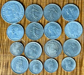 France Coins - Republique Francaise 1947 Aluminum Coins And Switzerland Helvetia Franc Coins 1940 - 1970