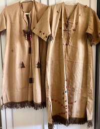 (2) 1930's Campfire Girl Ceremonial Dresses With Leather Fringe