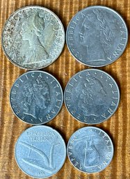 Italy 1960 Silver 500 Lire Coin Santa Maria - Aluminum Coins - (1) 100 Lire - (2) 50 Lire 1954 - 1960