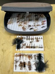 Lot Of Assorted Fishing Flies With Plano Case