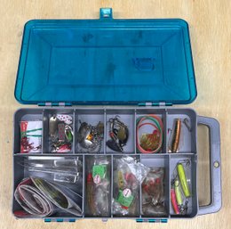 Small Plano Double Sided Tackle Organizer With Assorted Lures And Hooks