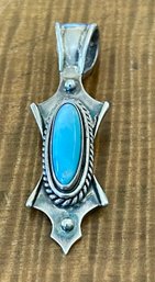 Sterling Silver And Larimar Pendant - Handmade - Total Weight 10.1 Grams