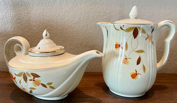 2 Autumn Leaf Vintage Coffee Pot And I Dream Of Jeanie Teapot With Infuser (as Is)