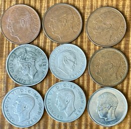 Norway Bronze & Silver Coins - 5 Ore - 2 Shilling - 10 F - 1 Krone  - 1950 - 1972
