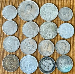 Austria 10 Schilling - Great Britain Coins - Switzerland 5 Francs  - 1 Germany Deutsche Mark - 1939 - 70