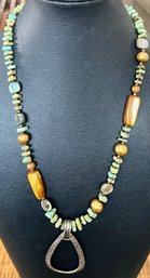 Vintage Silpada Sterling SIlver Howlite & Turquoise Necklace 20' Long - 35 Grams