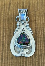 Sterling Silver And Mystic Topaz Pendant - Handmade - Total Weight - 12.5 Grams
