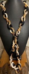 Vintage Chunky Twist Lucite 36 Inch Runway Necklace
