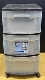 Black Sterilite 3 - Drawer Plastic Organizer On Wheels