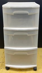 White Sterilite 3 - Drawer Plastic Organizer On Wheels