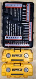 (2) DeWalt Magnetic Bit Boxes With Black & Decker FireStorm Bit Set