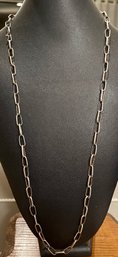 Old Pawn Navajo Sterling Silver 30 Inch Chain Link Necklace - Total Weight 23.5 Grams