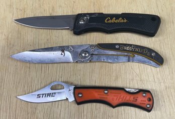 Cabela's, Browning, & Stihl Small Folding Pocket Knives