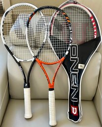 3 Tennis Rackets - NIP Wilson Nano Carbon Ace SMU 4 3/8 - Prince Air-O-Smash & Head Ti Radical Elite