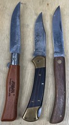 Buck 112 Ranger With (2) Wood Handle Folding Pocket Knives