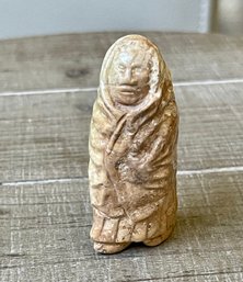 Vintage Carved Onyx Fetish Native Woman With Papoose