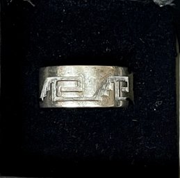 Vintage Hopi Terry Wadsworth Sterling Silver Overlay Ring - Size 8.5 - Total Weight 6.1 Grams