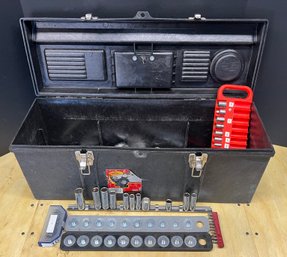 Contico Hard Plastic Tool Box With Contents - Sockets And Bits