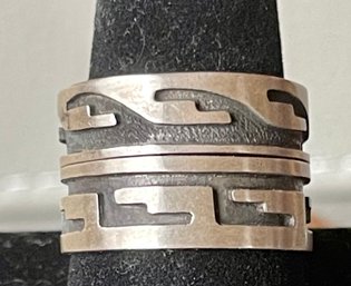 2 Vintage Hopi Native American Overlay Sterling Silver Rings - Size 11.25 - 11.5 - Total Weight