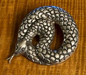 Sterling Silver Snake Pendant Handmade - Total Weight 12 Grams