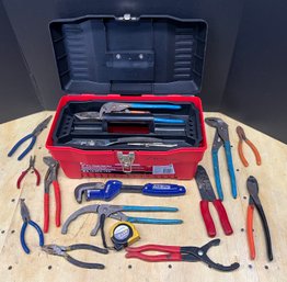 Ace 16' Tool Box With Contents - Pliers, Vise Grips, And More