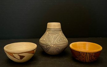 Melissa Ami Tewa Hopi Bowl, Kim Bowl, And A Nampeyo Pottery Jar