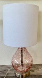 20' Pink Bubble Glass Lamp With White Shade