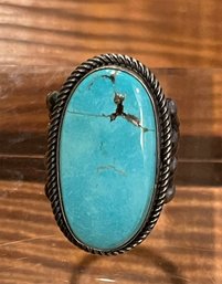 P. J. Begay Vintage Sterling Silver Turquoise Ring Size 10 - Total Weight 16.8 Grams