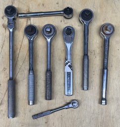 (8) Assorted Ratchets - Craftsman, Stanley, Challenger, Husky, Pittsburgh, And Crew Line