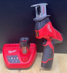 Milwaukee M12 Hackzall Reciprocating Saw With 2 Batteries And Charging Station