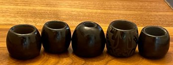 (5) Myra Little Snow Signed Miniature Blackware Pottery Pots
