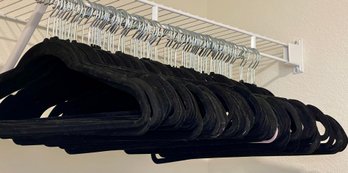 Large Lot Of Black Felt Hangers
