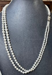 Double Strand Mikimoto Graduated 20' Pearl Necklace With Silver Clasp Includes Appraisal