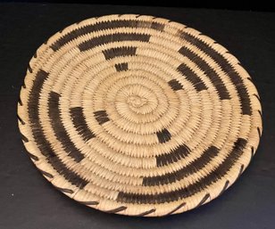 Native American 10 Inch Hand Woven Flat Basket