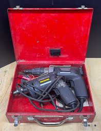 Milwaukee Metal Box With (2) Black & Decker 3/8' Corded Drills