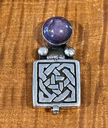 Sterling Silver Secret Celtic Box With Star Ruby Stone - Handmade - Total Weight - 13.7 Grams