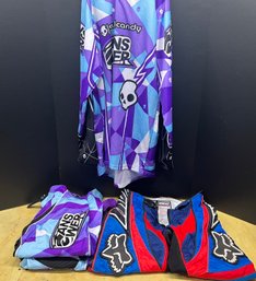 Answer Skull Candy Youth 34 Motocross Pants With Matching Lg Shirt And Fox Size 32 Pants