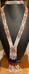Stunning 1920's Flapper Seed Bead 34' Necklace With 5.5' Beaded Drop