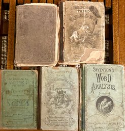 Antique Books - First Eclectic Reader 1863 - Swinton Word Analysis 1879 - Songs For The Little Ones 1852