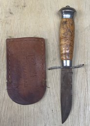 Vintage K.j. Eriksson Mora Sweden Knife With Leather Sheathe