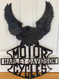 Hand Made Metal Harley Davidson Motorcycle Eagle Wall Plaque