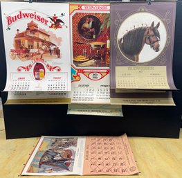 (3) 1970s Budweiser Calendars With 1956 Amalgamated Meat Cutters & Butcher Workmen Of North America Calendar